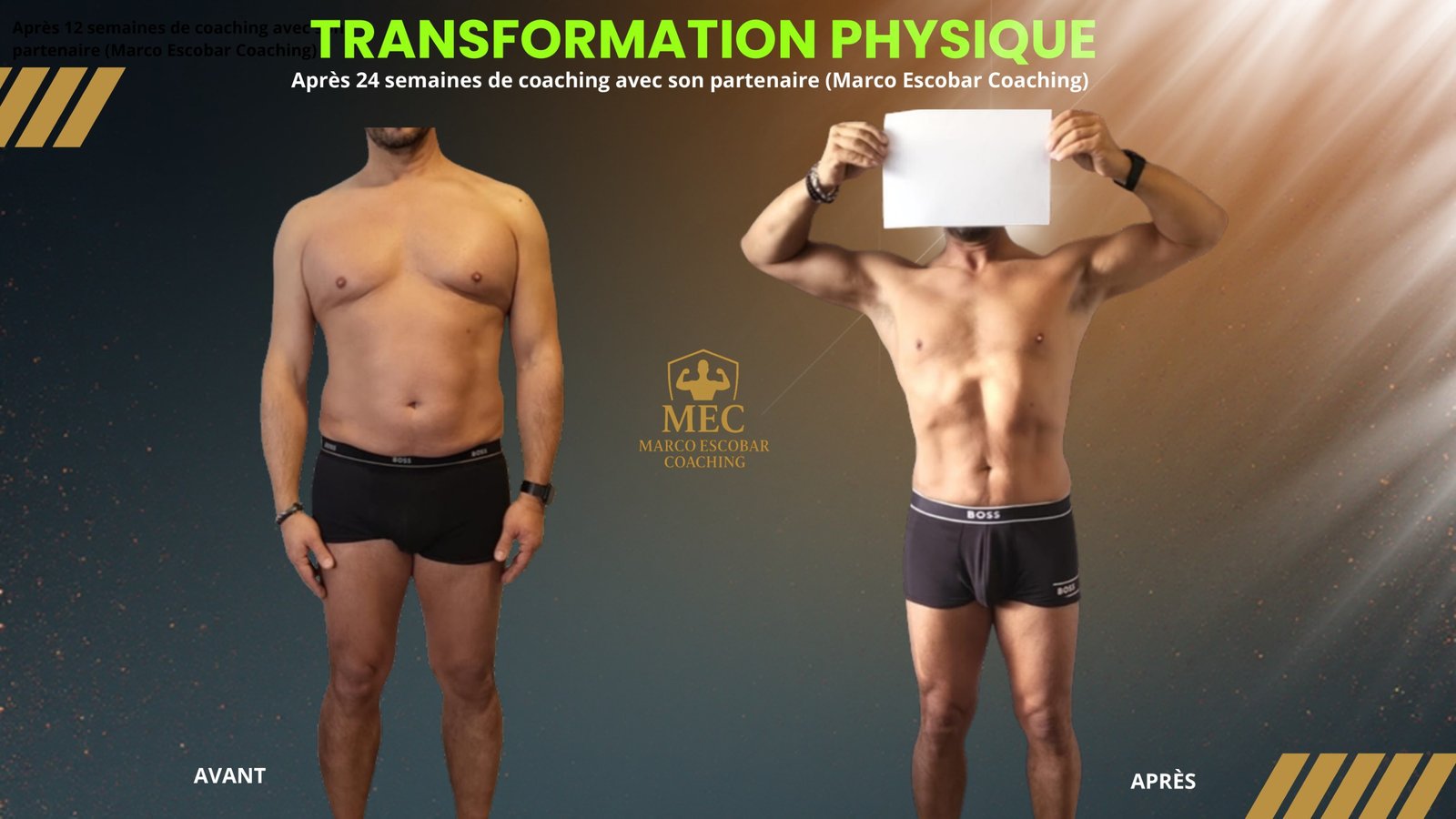 Transformation Teixeira Serafim prise de masse définition musculaire 24 semaines MEC coaching Montpellier