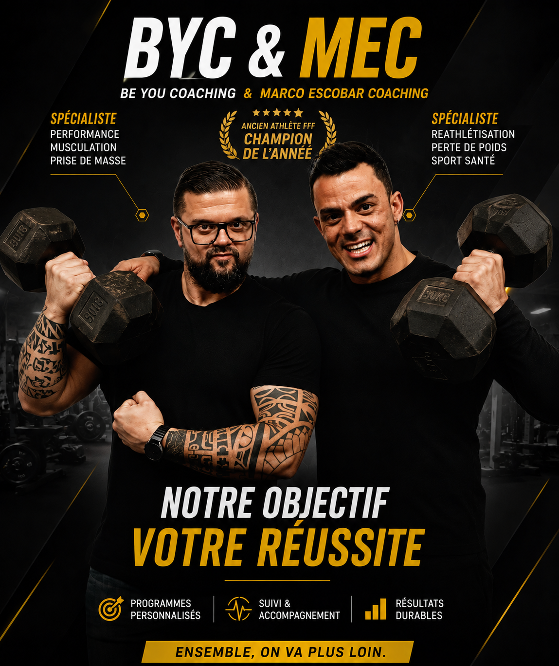 Marco Escobar et David Carette fondateur Be You Coaching Lattes partenariat
